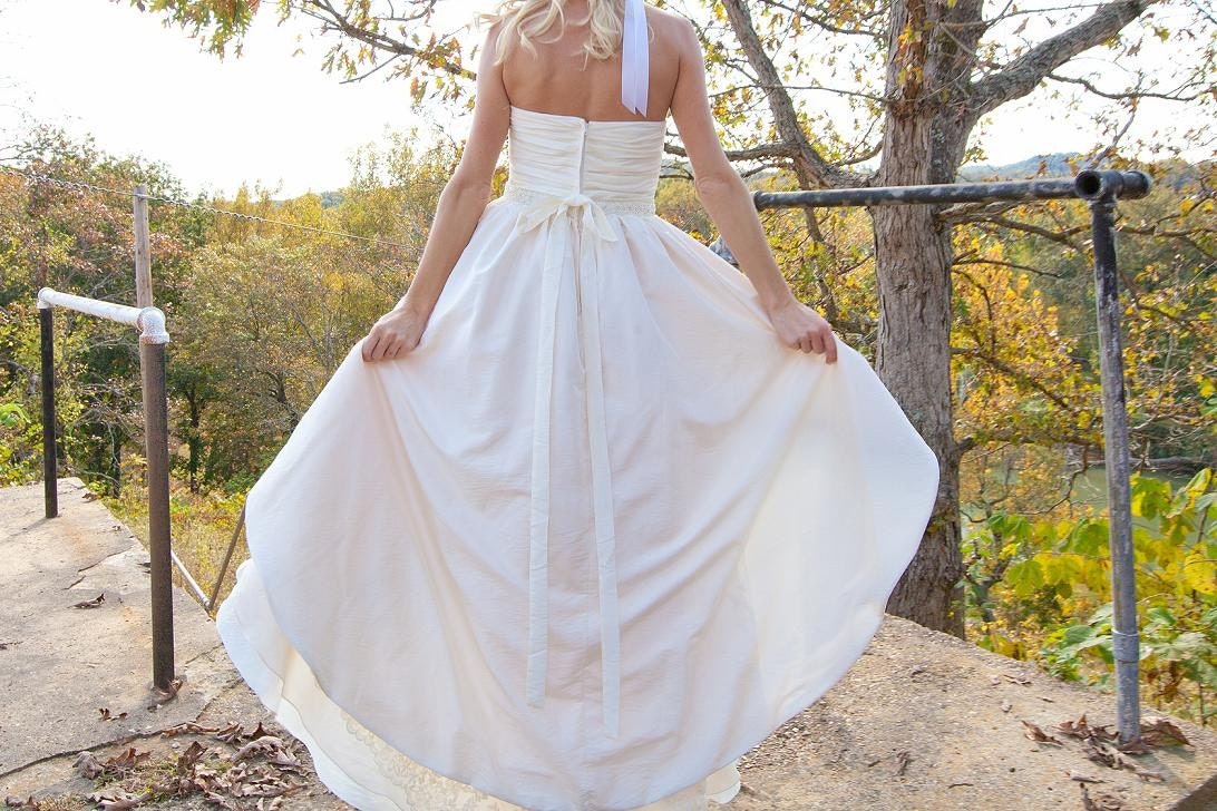 Boho Wedding Dress with High Low Hem by thepeppermintpretty