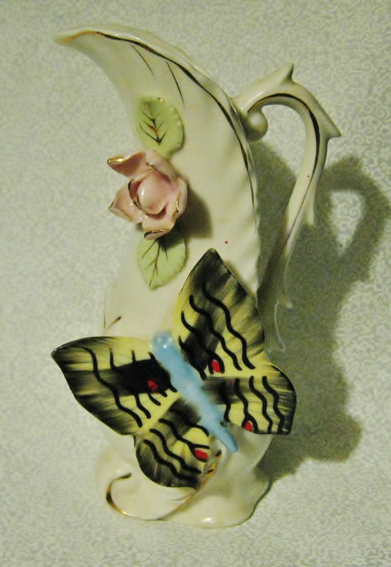 Antique Ucagco Ceramics Japan 6 Pitcher With Large