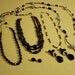 Vintage 1960s Destash Lot Black White Glass Bead Necklaces & Clip Drop Dangle Earrings 2846