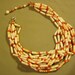 Vintage 1960s Peach White Glass Bead 6 Strand Necklace 2848