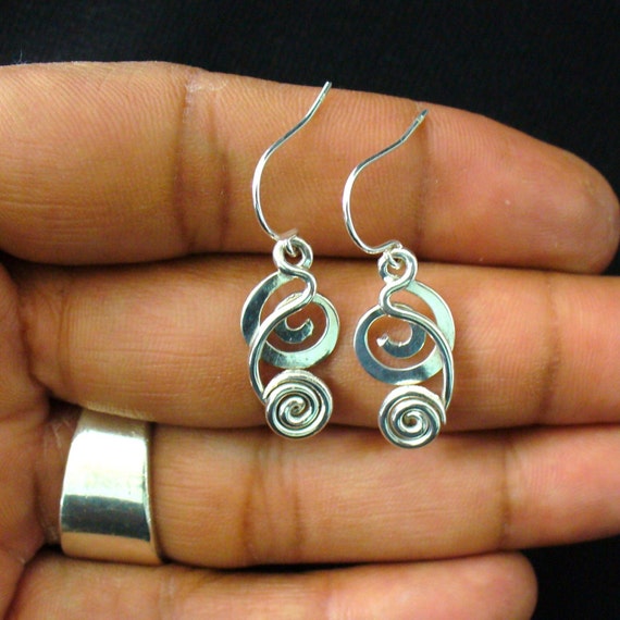 Handmade Sterling Silver Twisted Wire Earrings