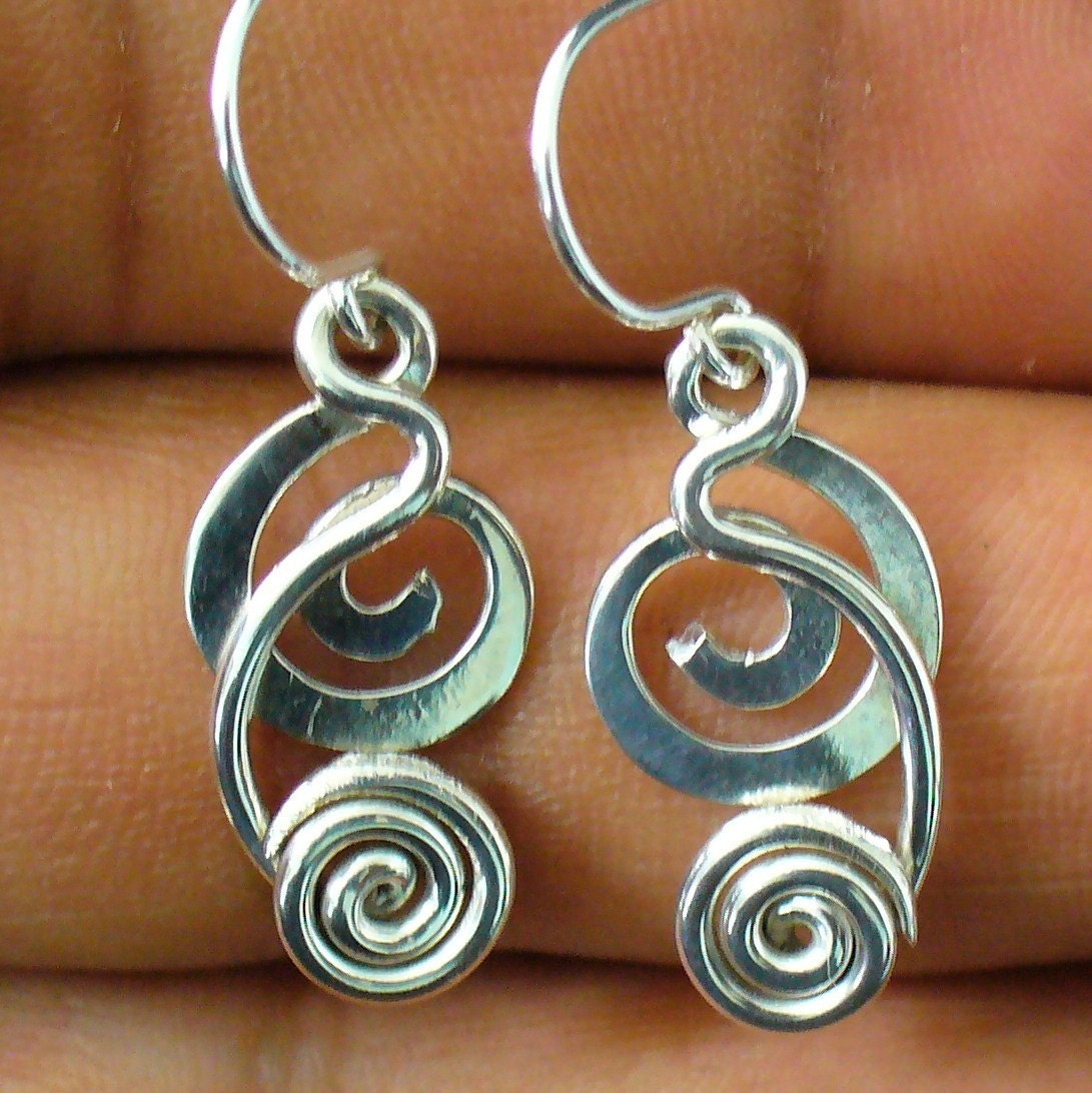 Handmade Sterling Silver Twisted Wire Earrings