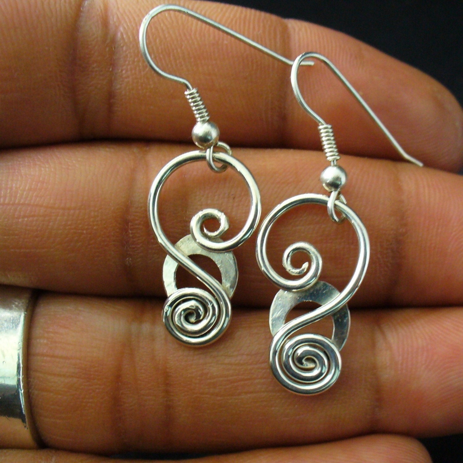 Handmade Sterling Silver Twisted Wire Earrings
