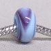 Handmade Large Hole Lampwork Bead European Charm Bracelet Bead Light Blue with Dark Purple SRA