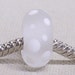 Large Hole Glass Lampwork Bead European Style Charm Bead Etched Clear Glass Dotted Snow Bead