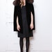 60s Black Velvet Cape with Fox Fur Collar