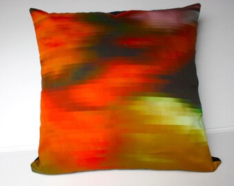Fall colors, autumn colours, Decorative pillow throw cushion eco friendly organic cotton cushion 16" cushion cover, 40cm pillow cover,
