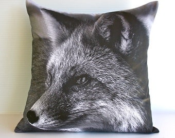 Animal cushion,animal pillow, fox pillow,FOX cushion,decorative pillow eco friendly organic cotton cushion cover, pillow, 16", 41cms