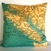 Vintage map print/ Vancouver island map cushion/ 40cm x40cm/ 16 inch map cushion / organic cotton/ antique map/ country map