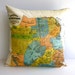 Vintage map pillow cushion / SAN FRANCISCO map cushion/ organic cotton / atlas cushion, 16 inch