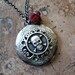 SALE Victoriana Steampunk Pirate Skull Locket in Silver Only by Enchanted Lockets