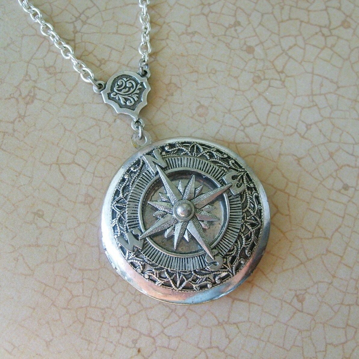Compass Locket Silver Compass LocketLocket Necklace silver