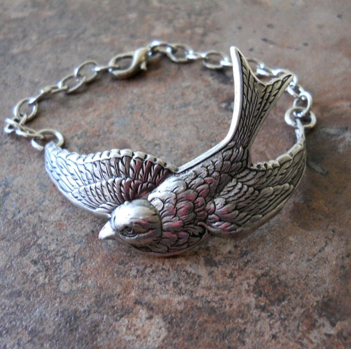 Soaring Bird Cuff Bracelet by Enchanted by EnchantedLockets