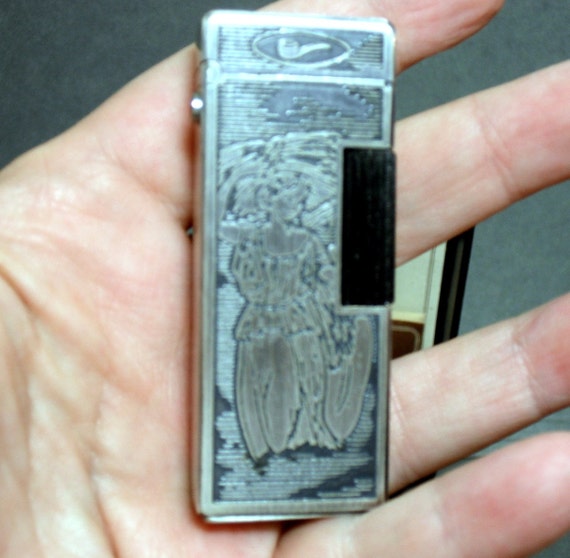 1970s Vintage Win Butane Pipe Lighter Harvest Etching NIB