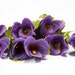Miniature Polymer Clay Flowers Supplies Pansy with Leaves 6 stems