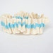 Wedding Garter - Something Blue Chevron Stripe Bridal Garter - Clearance Sale
