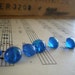 LAST ONE Antique Domed Royal Blue Glass Buttons 6pc
