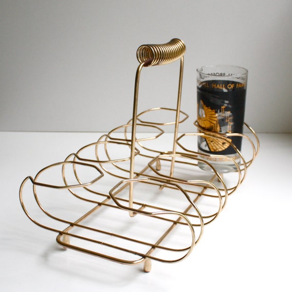 Vintage Mid Century Drinking Glass Caddy By Kitchentablevintage