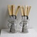 Vintage Dinner Knives by Henry Birks & Sons - Monogrammed Celluloid Bone Handles - Set of Ten