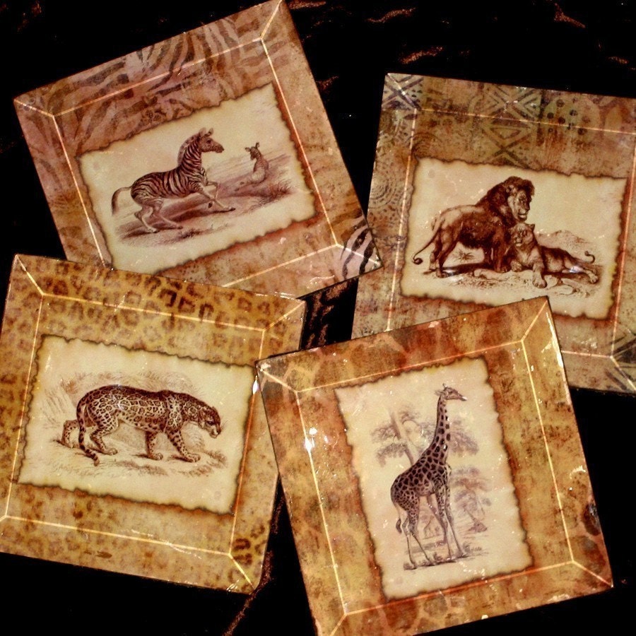 decoupage art coasters Handmade Glass Glass Art Coasters Africa Beveled Decoupage