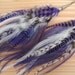 Large Purple Peacock Feather Earrings by Bird Crap Featherwear