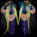 Purple Peacock Nomad Feather Earrings by Bird Crap Featherwear
