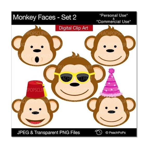 monkey clip art etsy - photo #3