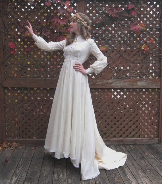 70s Wedding Dress / Romantic Wedding Gown / Juliette Dress