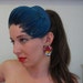 Vintage 1950s Turquoise Blue Feathers Cocktail Hat