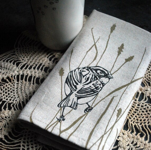 Items similar to Linen, Cotton Napkin/Serviette with original screen