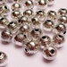 Silver color beads hypoallergenic- 50 pcs - 5mm round engraved silver beads