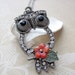 Owl Necklace, Rhinestone Owl Necklace