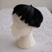 Vintage Black Velvet and Satin Fascinator Hat 1950s