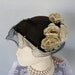 1930s Hat // VICTORIAN Hat // Vintage Floral Hat // Bonnet // Black Veil