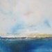 Abstract Seascape Ocean Original Painting on Canvas- Inverness Blue 22 x 28