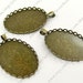10pcs 30x40mm Antique Brass Pad Oval pendant Base