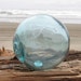 Japanese Glass Fishing Float - Grapefruit Size, Light Teal Blue, Rattler
