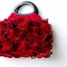 RUFFLE Crochet women handbag, crochet bag, NzLbag Handmade Everyday Bag - Crochet Handbag Salsa Black and Ruby Red