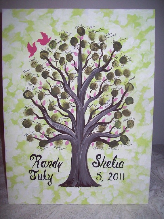 Items similar to Wedding Thumbprint Guest Tree....Guest book