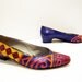 Size 7.5 Colorful Ethnic Print Leather Low-heel Pumps shoes
