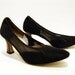 SUMMER SALE Size 9 Black Leather MESH Pumps Made in Italy