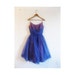 1940s-1950s ROYAL BLUE organza party dress