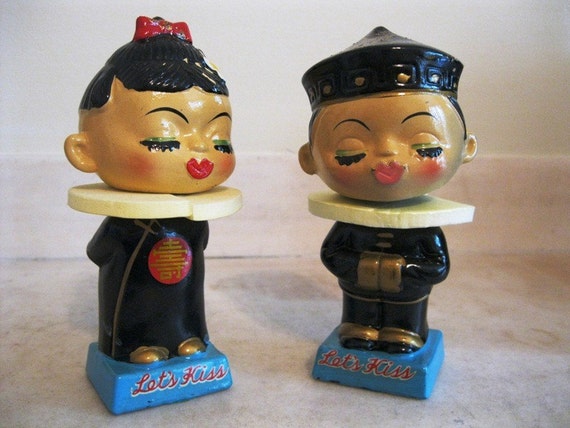 Asian Bobble Head Kiss Me Dolls By Junqueandstuffe On Etsy