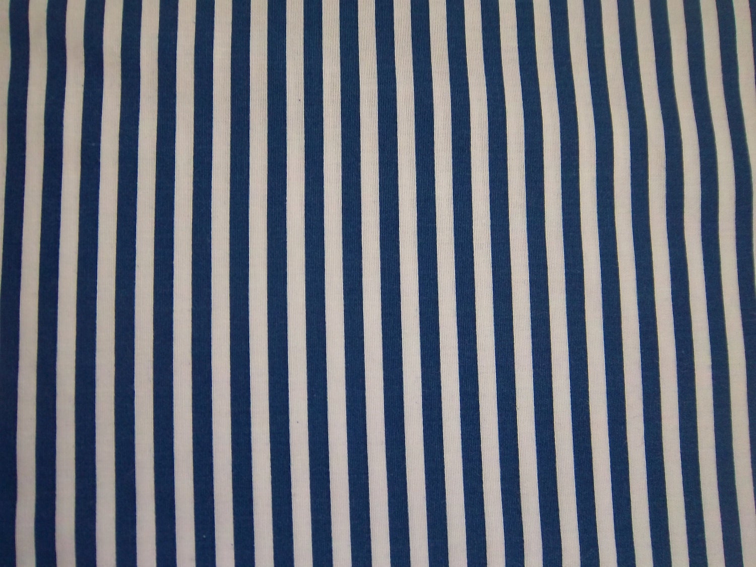 Upcycled Bed Sheet Fat Quarter Navy Blue and White Stripe