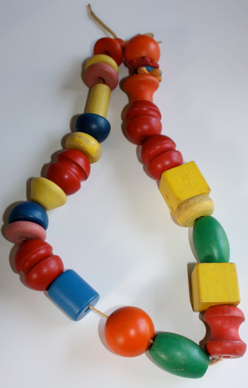 Vintage Children's Wooden Stringing Beads by BlueEggPdx on Etsy