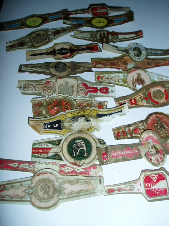 1800s Antique Tobacco Cigar Bands Smoking Lot by KatesBoutique4u2