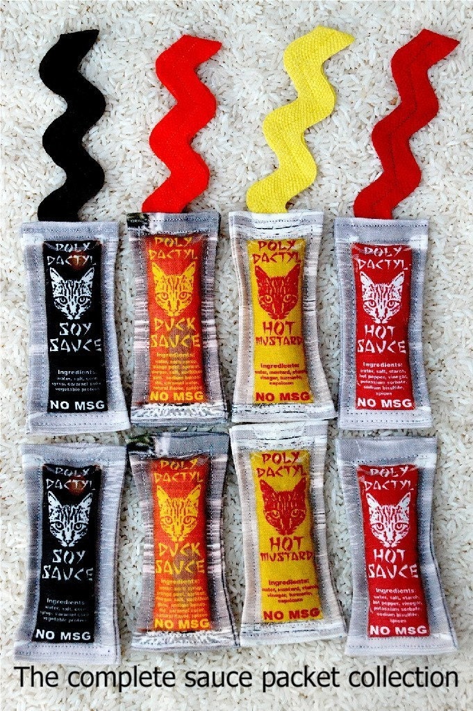 Chinese Takeout Asian Soy Sauce Packet Catnip by PolydactylCats