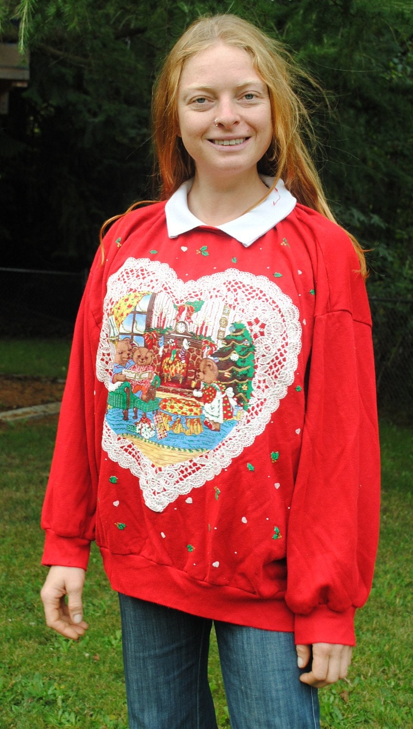 Vintage 80s Oversized Christmas Sweater Il Fullxfull.180846224