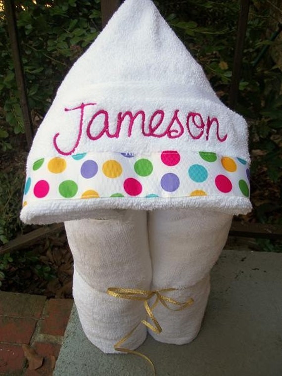Monogrammed Hooded Baby Towel Monogram Girls Towel