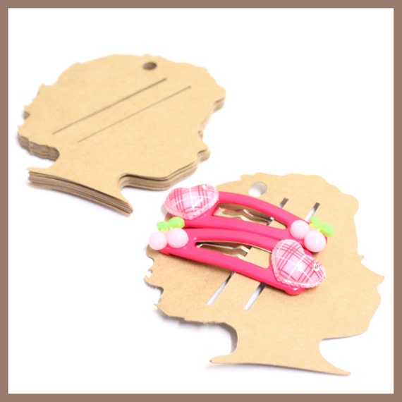 100 Hair Pin or Clip Display Cards KRAFT 205gsm
